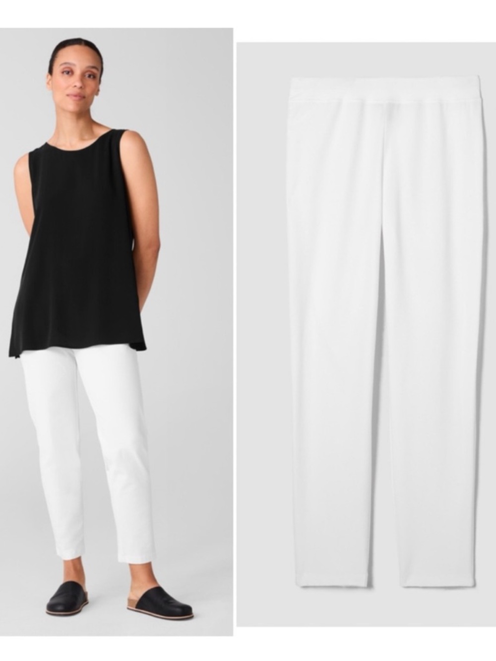 Eileen Fisher Washable Crepe Straight Leg Pants Petite Small minimalist